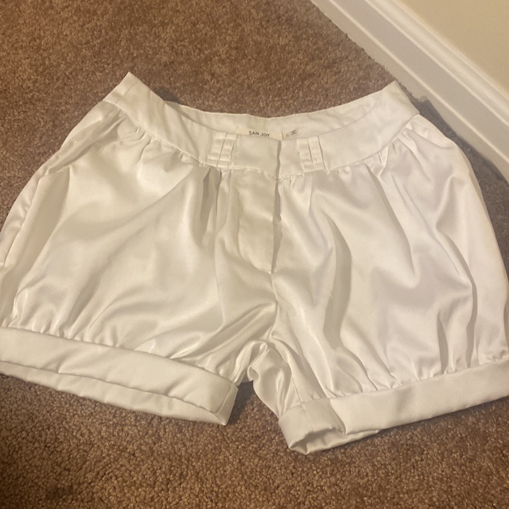 White classic elegant shorts